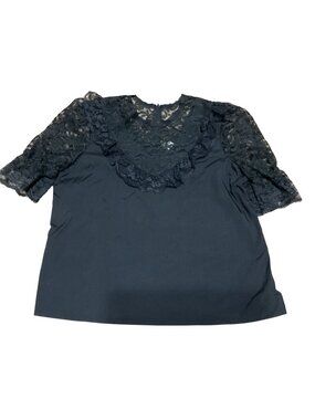 Vtg Square Up Fashions Lacey Blouse XL USA Made Black Square Dancing Womens